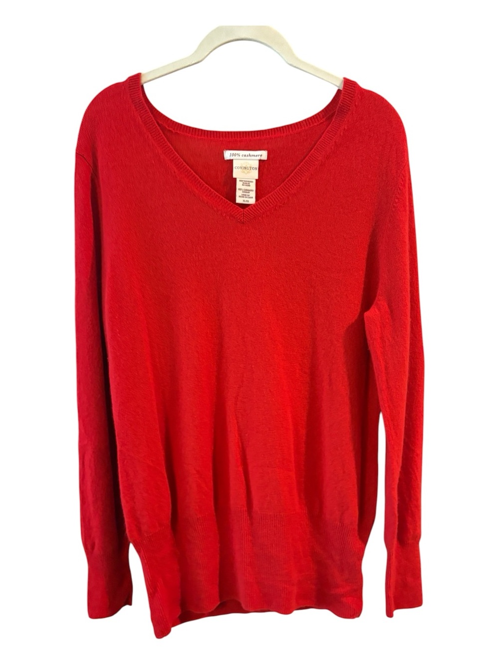 Vintage Covington 100% Cashmere  Lightweight Sweater – XL – Cherry Red